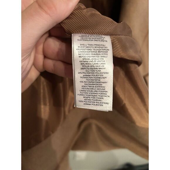 Lauren Ralph Lauren Black Label Wool Trench Cost Women’s Size 8 Brown - Picture 5 of 7